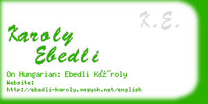 karoly ebedli business card